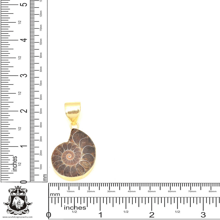 Ammonite 24K Gold Plated Pendant  GPH672