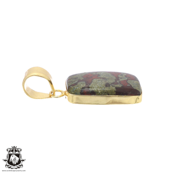 Dragon Blood Jasper 24K Gold Plated Pendant  GPH722