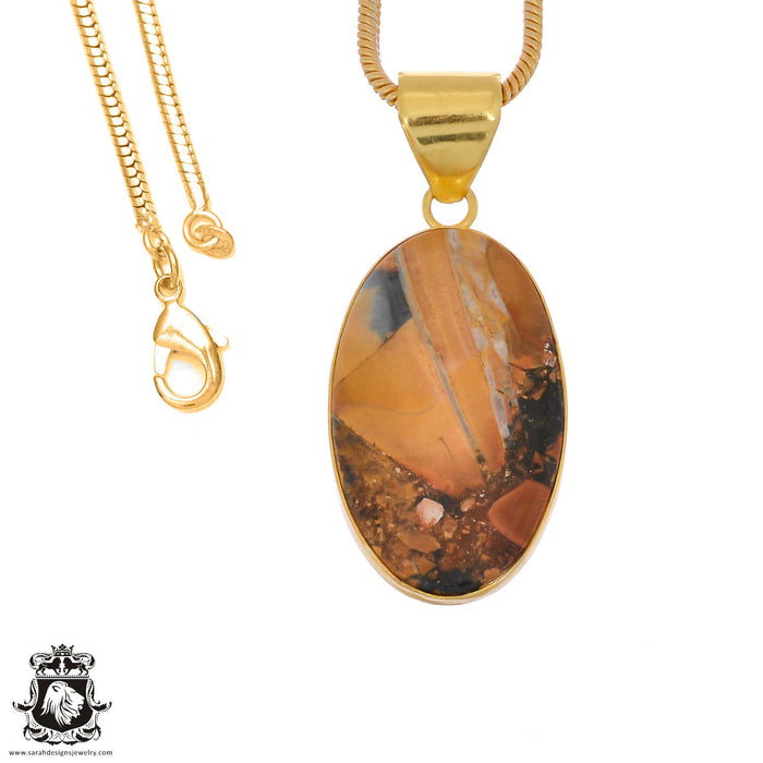 Malinga Jasper 24K Gold Plated Pendant  GPH1335