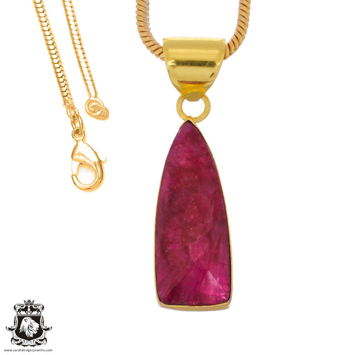 Ceylon Ruby 24K Gold Plated Pendant  GPH1261