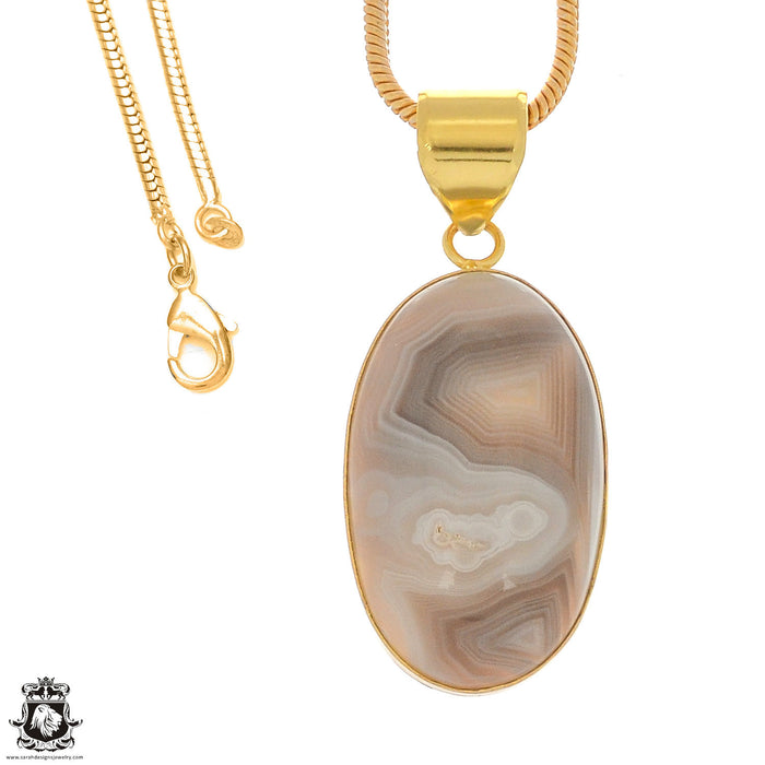 Sardonyx 24K Gold Plated Pendant  GPH1034