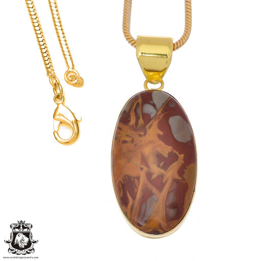 Noreena Jasper 24K Gold Plated Pendant  GPH942