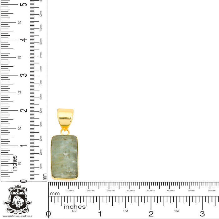 Aquamarine 24K Gold Plated Pendant  GPH1433