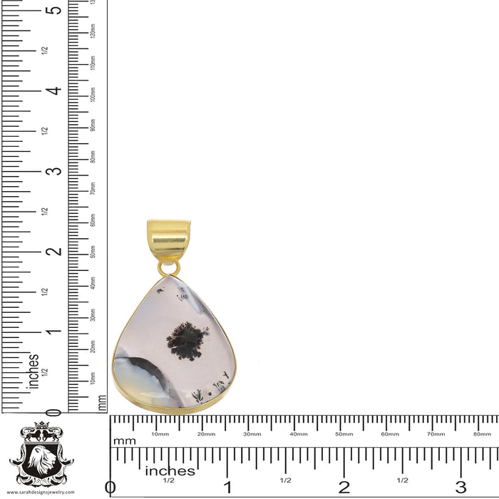 Dendritic Opal 24K Gold Plated Pendant  GPH825