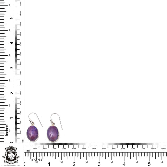 Purple Moonstone 925 SOLID Sterling Silver Hook Dangle Earrings E388