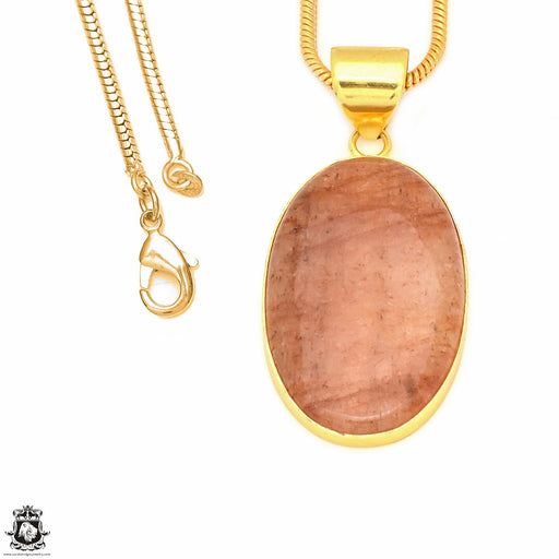 Strawberry Quartz 24K Gold Plated Pendant  GPH548