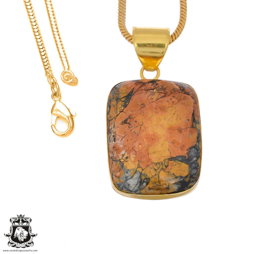 Malinga Jasper 24K Gold Plated Pendant  GPH1340