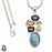 3.5 Inch Number 8 Turquoise Pearl Pendant & Chain P8894
