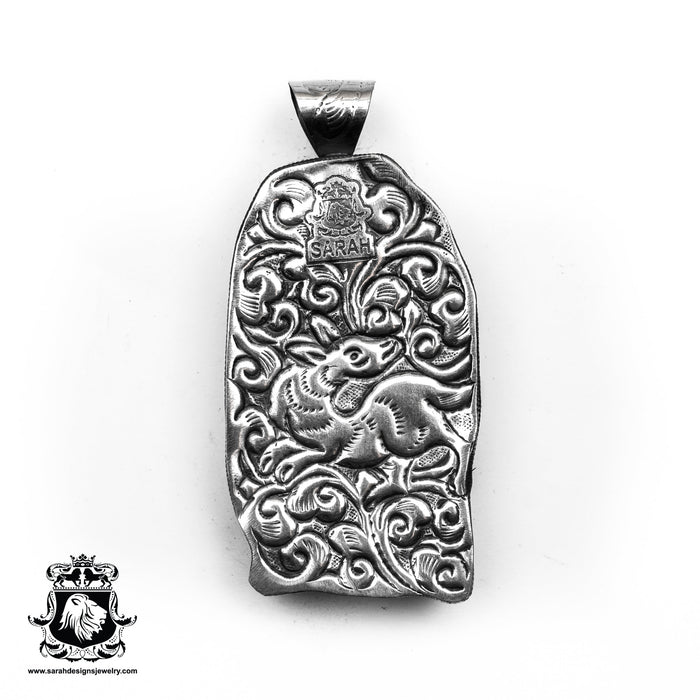 Han Dynasty Guan Yu Tibetan Repousse Silver Pendant 4MM Chain N413