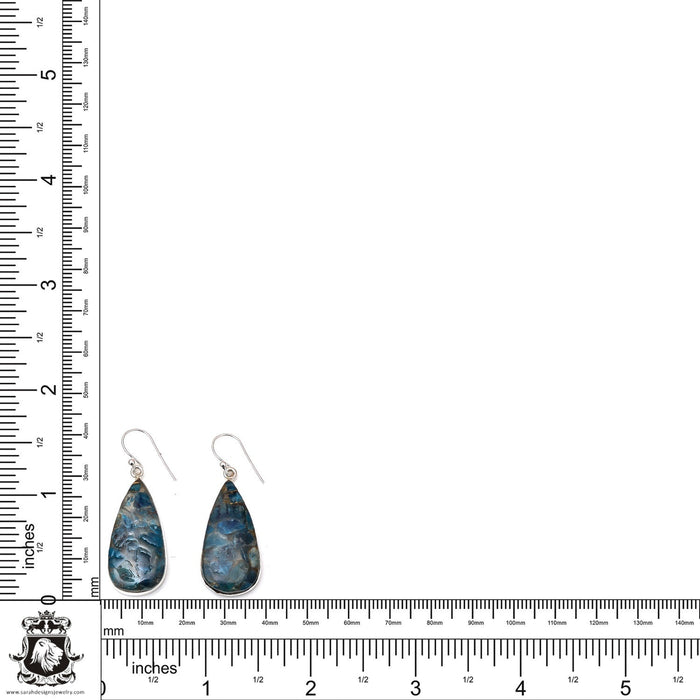 Pyritized Apatite 925 SOLID Sterling Silver Hook Dangle Earrings E376