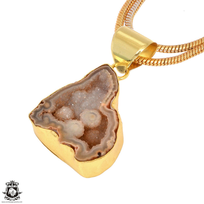 Tabasco Geode 24K Gold Plated Pendant  GPH1055