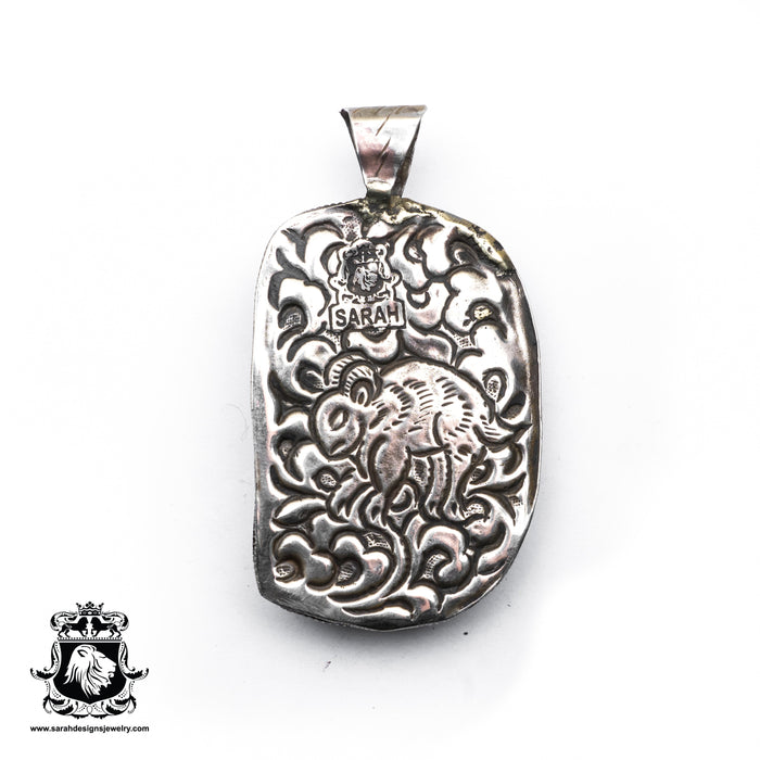 Ying and Yang Dragon  Carving Silver Pendant & Chain N225
