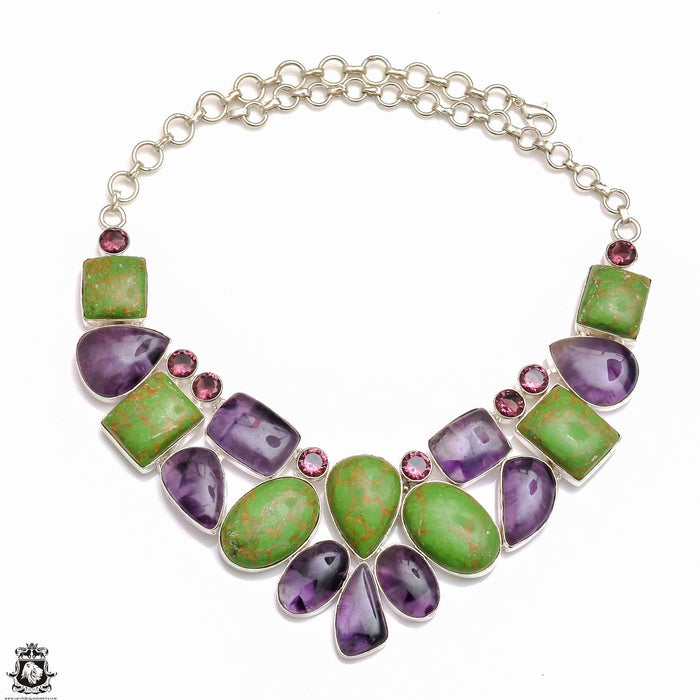 Trapiche Amethyst Green Mohave Turquoise Necklace Bracelet SET1056