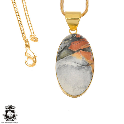 Malinga Jasper 24K Gold Plated Pendant  GPH1331