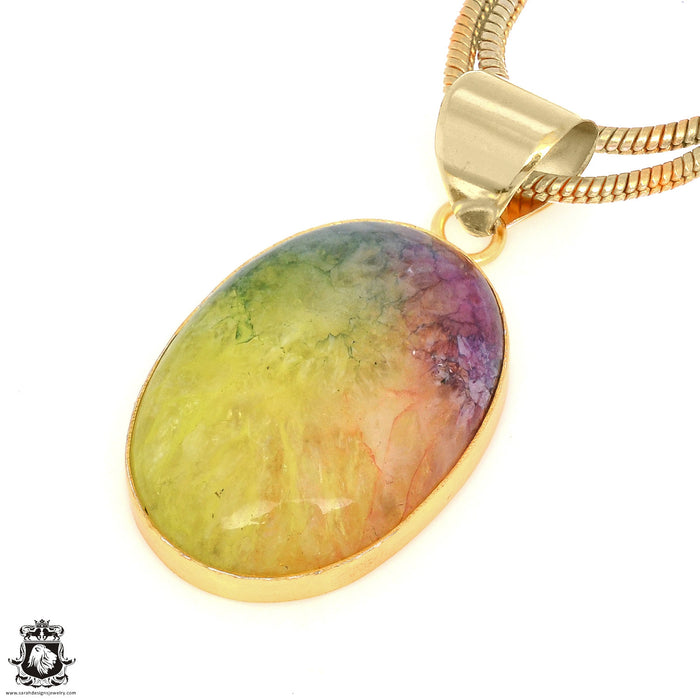 Rainbow Stalactite 24K Gold Plated Pendant  GPH1149