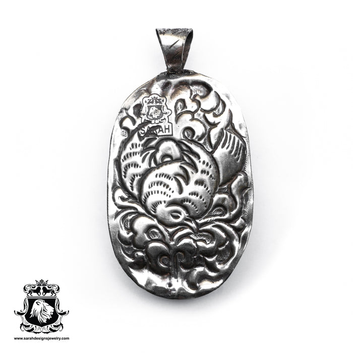 Masquerading Lady  Carving Silver Pendant & Chain N254