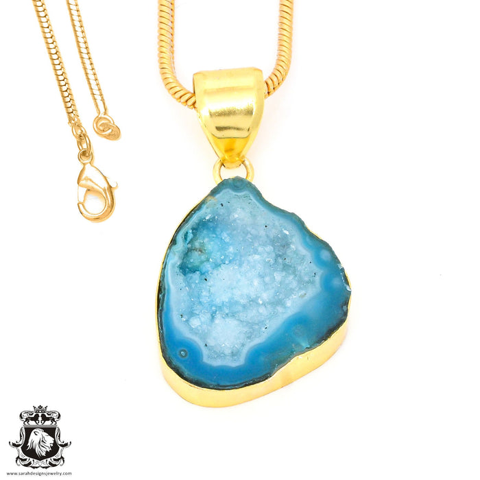 Geode 24K Gold Plated Pendant  GPH856