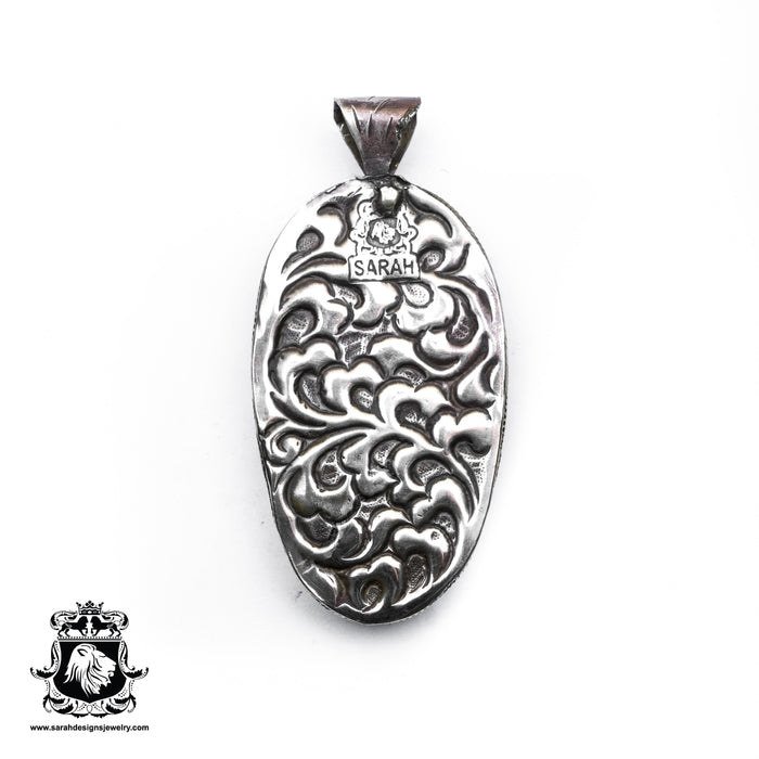 Lady Feathered Eagle Tibetan Repousse Silver Pendant 4MM Chain N271