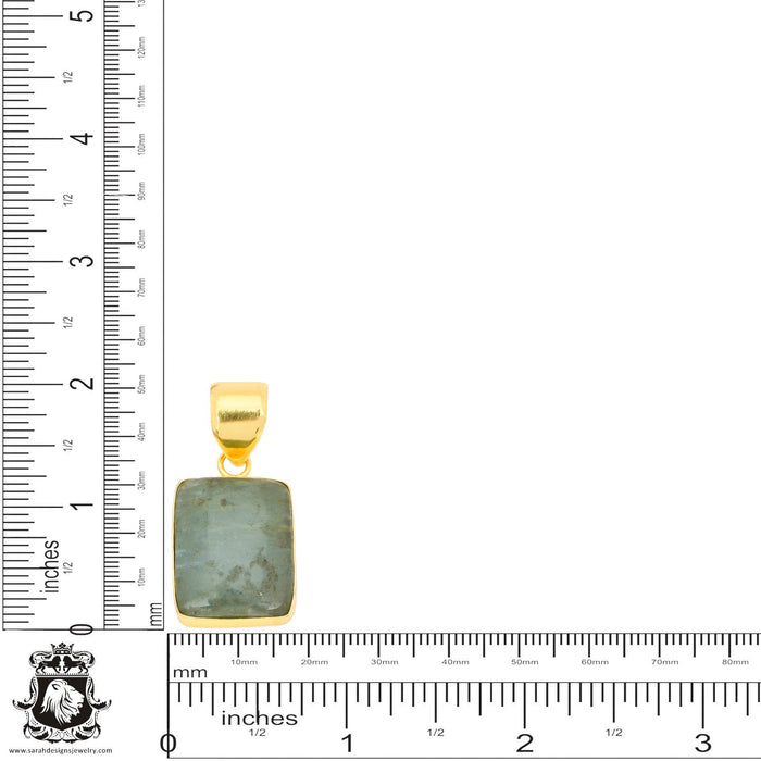 Aquamarine 24K Gold Plated Pendant  GPH1419