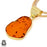 Pressed Cognac Amber 24K Gold Plated Pendant 3mm Snake Chain GPH1318