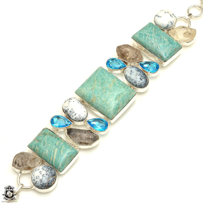 Australian Amazonite Dendritic Opal Herkimer Diamond Necklace Bracelet SET992