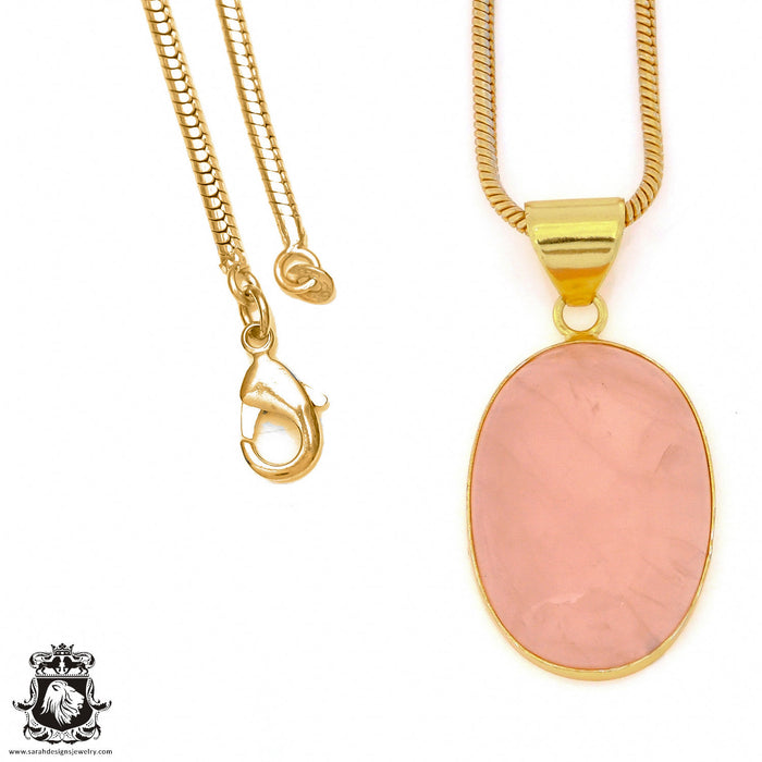 Rose Quartz 24K Gold Plated Pendant  GPH967