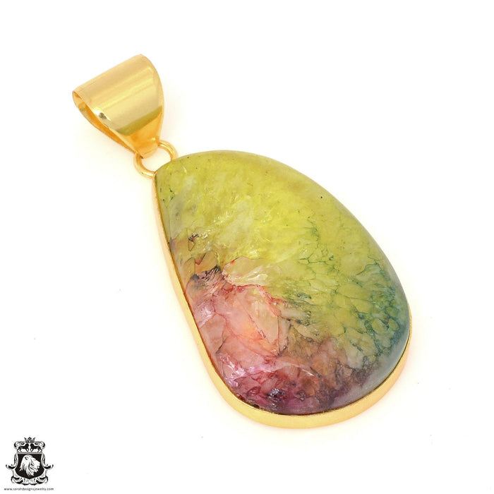 Rainbow Stalactite 24K Gold Plated Pendant  GPH1135