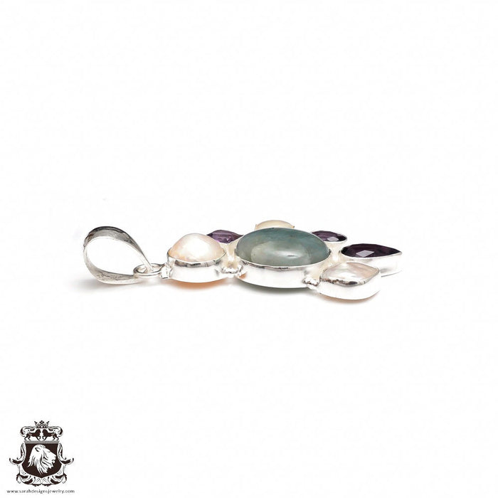 Aquamarine Pendant & Chain P9121
