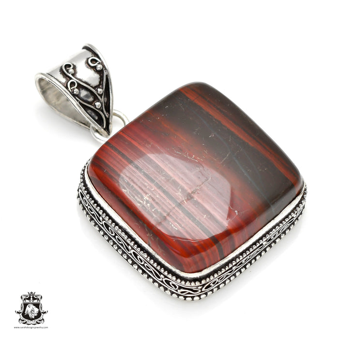 Soothes the Mind! RED Tiger Eye Pendant & Chain  V241