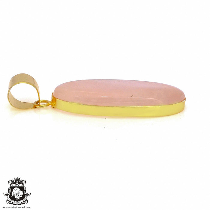 Rose Quartz 24K Gold Plated Pendant  GPH983