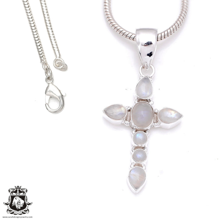 2.9 Inch Moonstone Pendant & Chain P7995