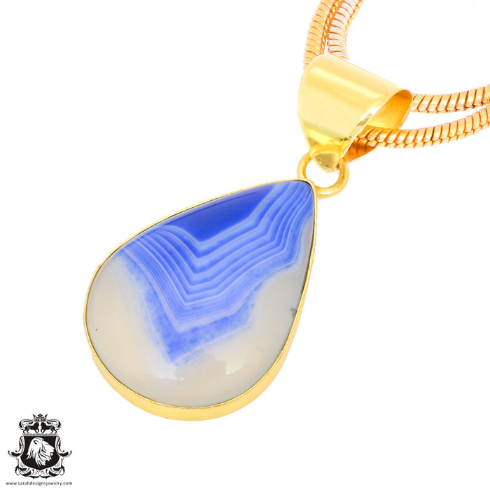 Ocean Agate 24K Gold Plated Pendant  GPH1439