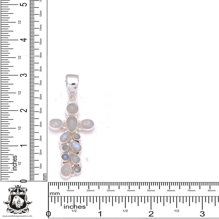 3 Inch Moonstone Pendant & Chain P8001
