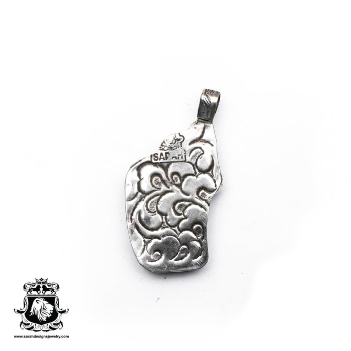 Moose  Carving Silver Pendant & Chain N208