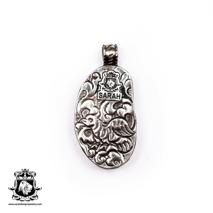 Admiring Lady  Carving Silver Pendant & Chain N123