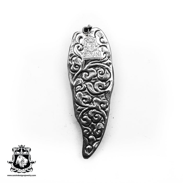 Celtic Dragon  Carving Silver Pendant & Chain N425