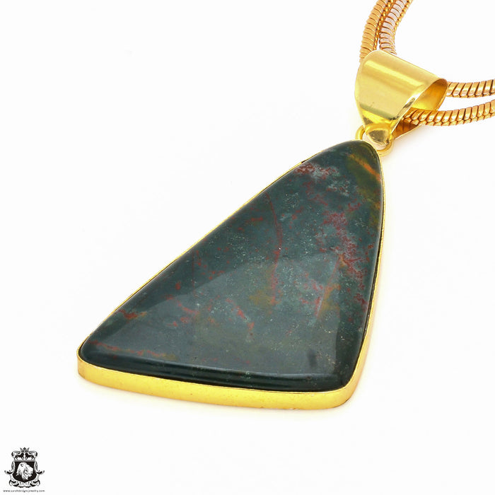 Bloodstone 24K Gold Plated Pendant  GPH559