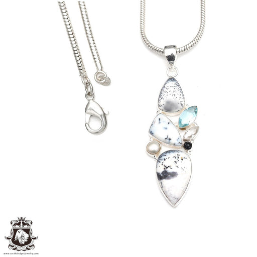 Dendritic Opal Pendant & Chain P9215