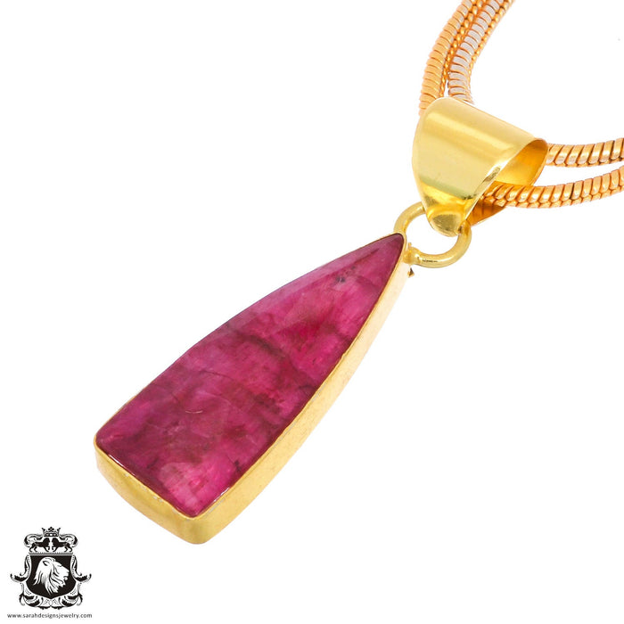 Ceylon Ruby 24K Gold Plated Pendant  GPH1273