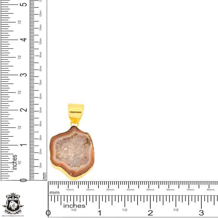 Tabasco Geode 24K Gold Plated Pendant  GPH1047