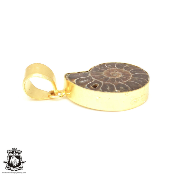 Ammonite 24K Gold Plated Pendant  GPH680