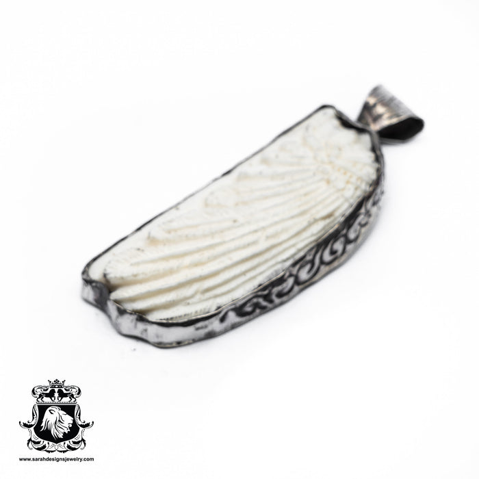 Chief Hiawatha  Carving Silver Pendant & Chain N288