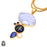 Blue Lace Agate Dichroic Glass 24K Gold Plated Pendant  GP194