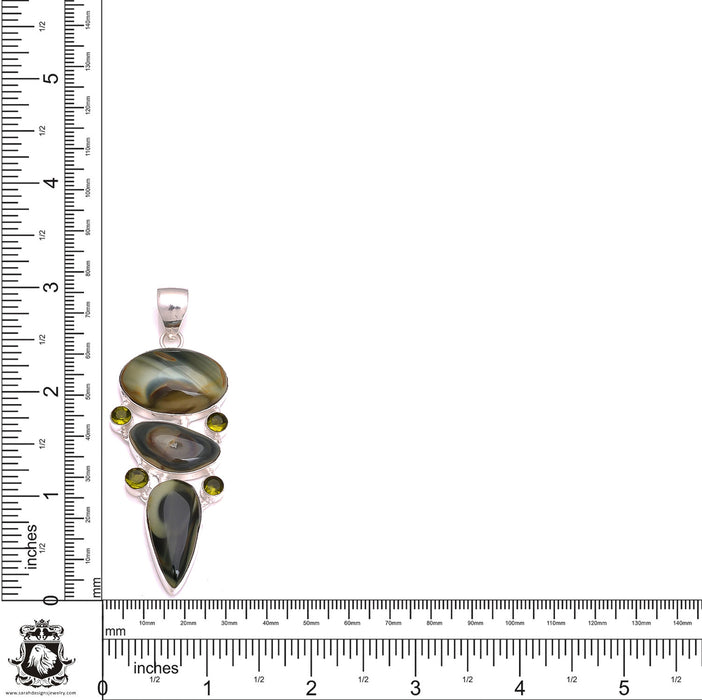 3 Inch Imperial Jasper Pendant & Chain P8302