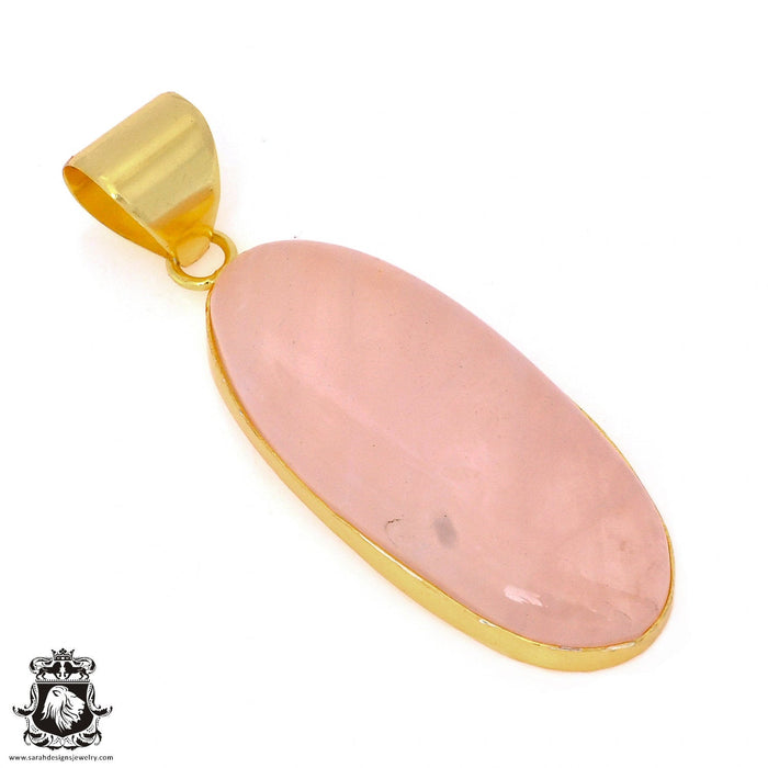 Rose Quartz 24K Gold Plated Pendant  GPH983