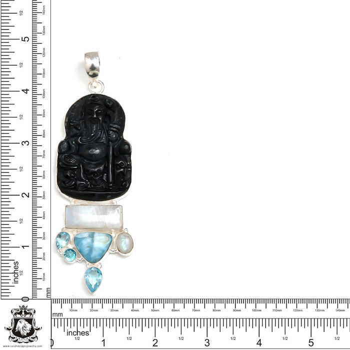 Genuine Jade Guan Yu Pendant & Chain P9142