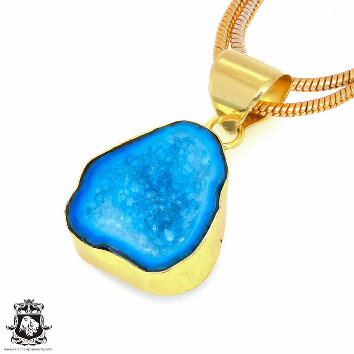 Tabasco Geode 24K Gold Plated Pendant  GPH860