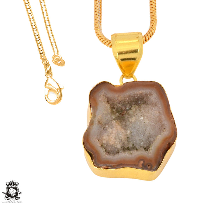 Tabasco Geode 24K Gold Plated Pendant  GPH1052