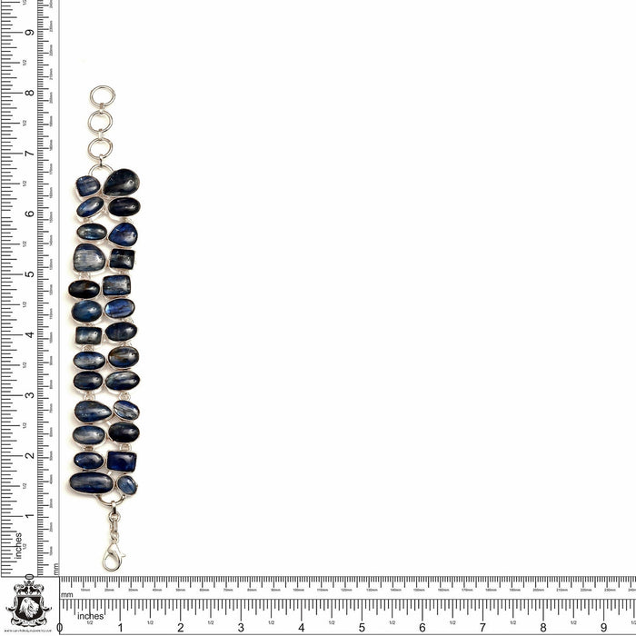 Genuine Tanzanian Kyanite Blue Topaz Necklace Bracelet SET938