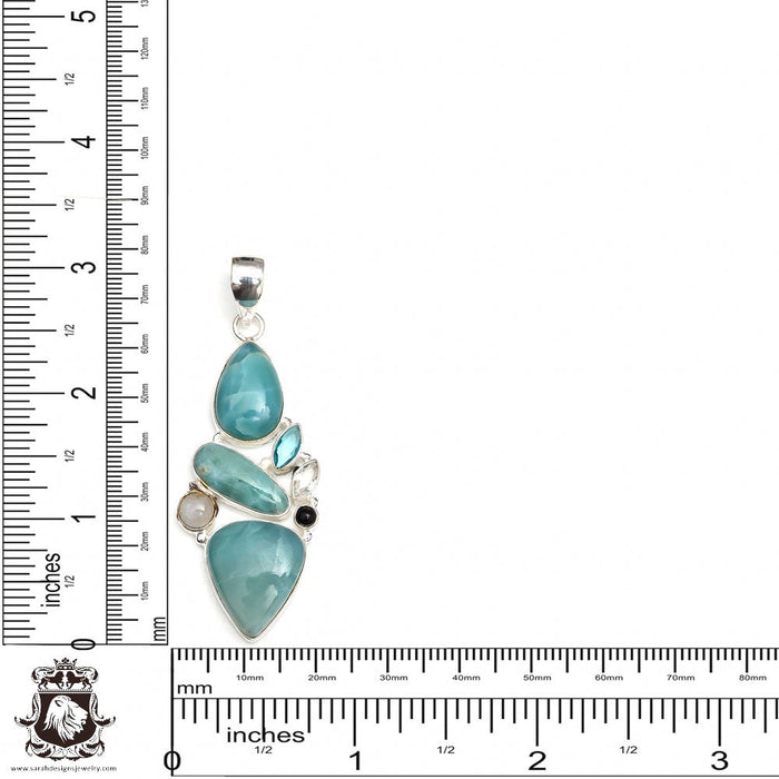 Larimar Pearl Pendant & Chain P9154